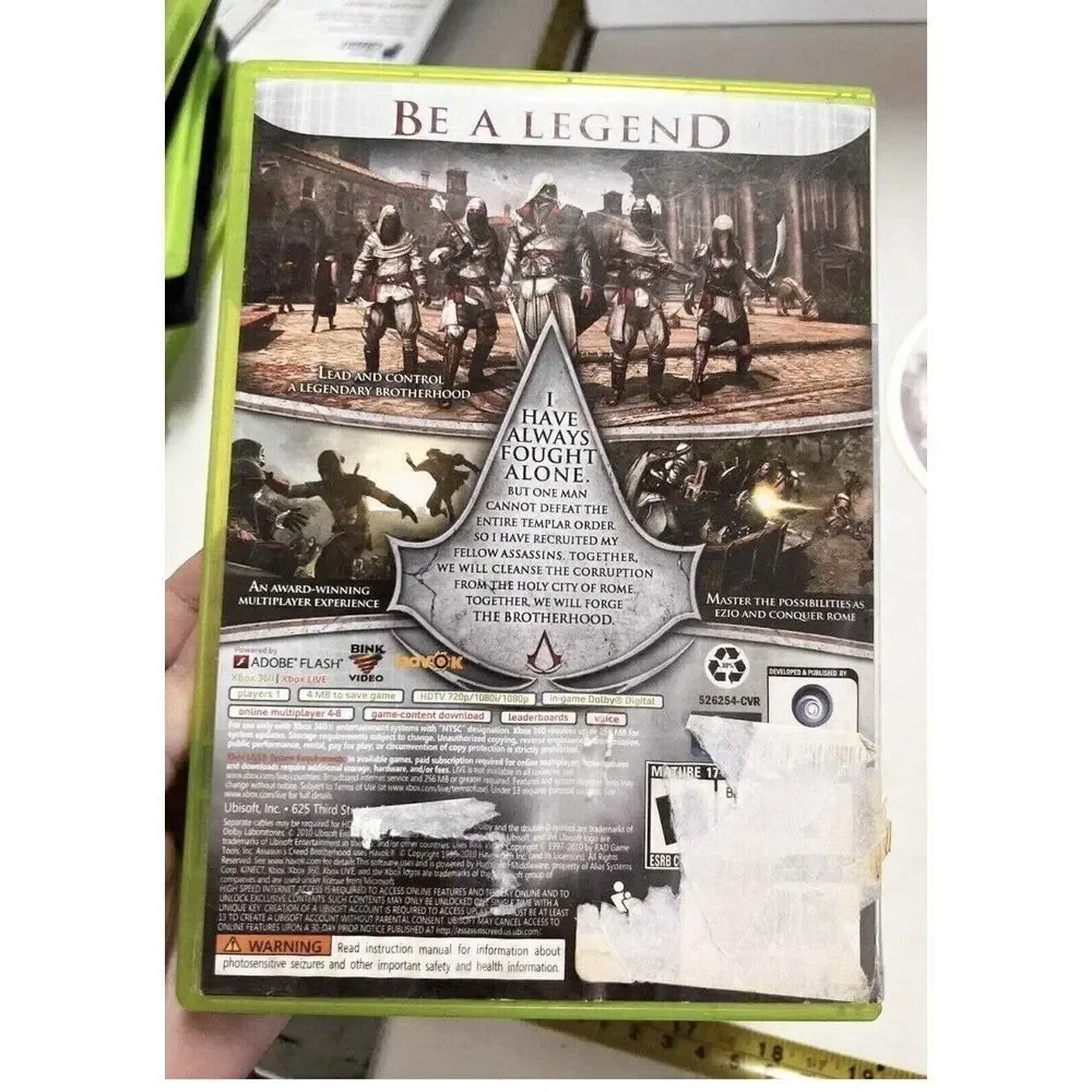 Assassin's‎ Creed Brotherhood Xbox 360 Ubisoft Action Adventure Game